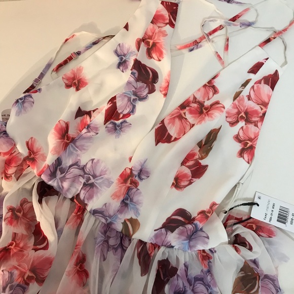 FAME AND PARTNERS  Halter Floral Evening Dress 1888 - Picture 5 of 7